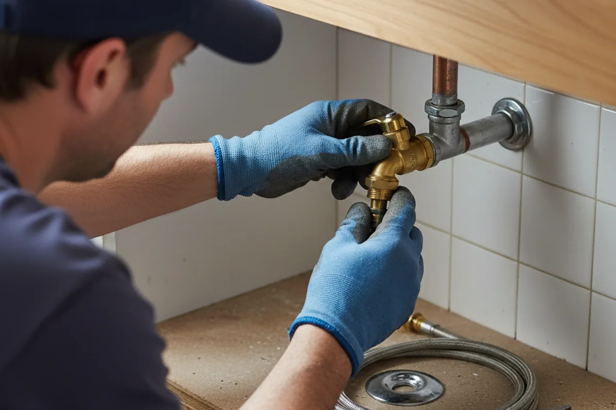 Shutoff valve and fitting work during Faucet and Fixture Repair in Taberg